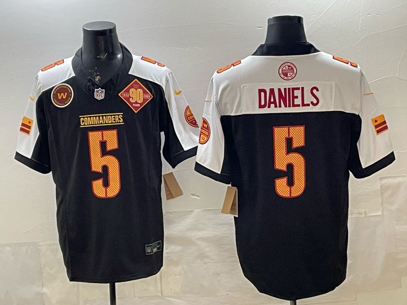 Men 2026 Washington Commanders #5 Daniels Black 3th generations Nike Limited NFL Jersey style 02->washington commanders->NFL Jersey